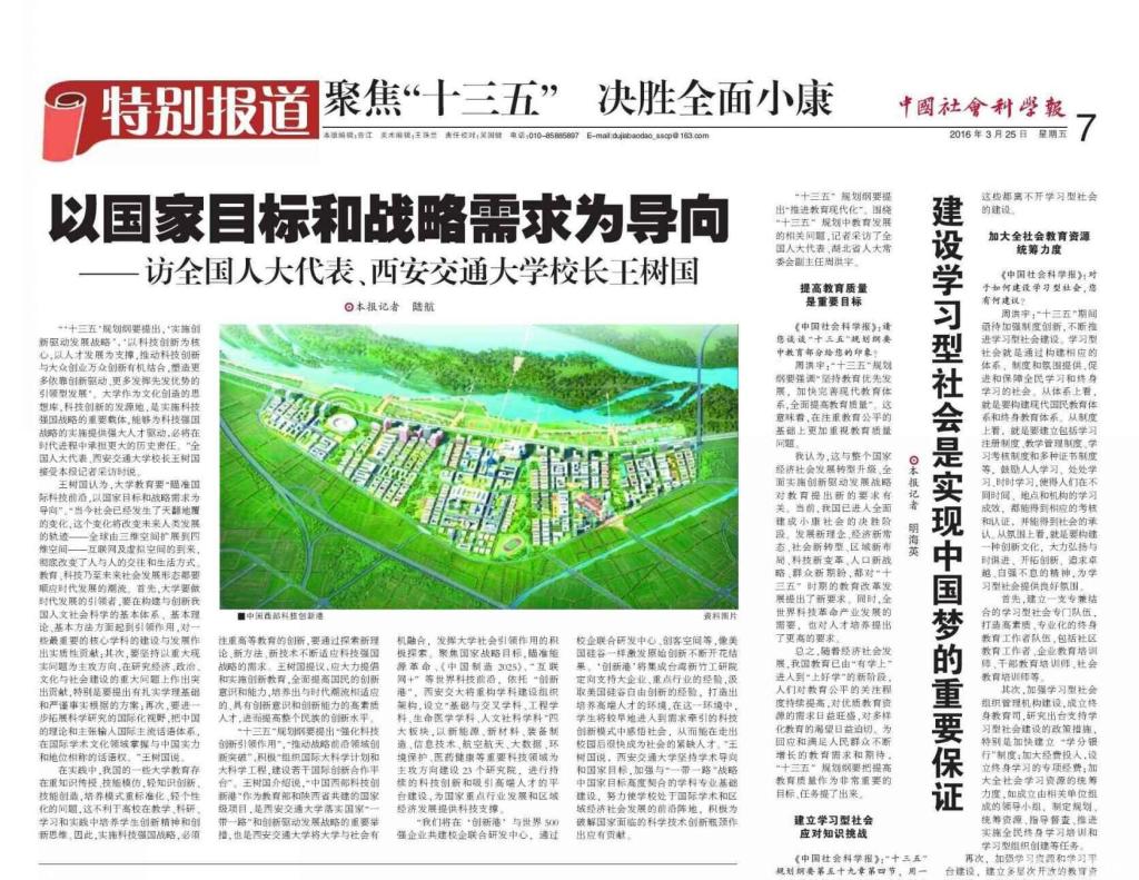 王树国 以国家目标和战略需求为导向