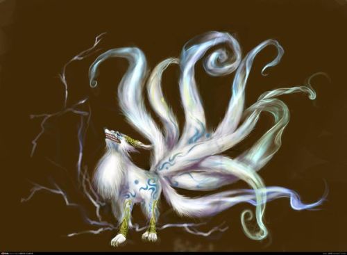 可不可以给我一张特别好看的九尾白狐的图片